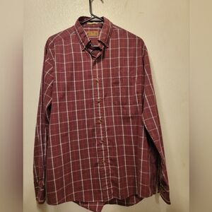 Field & Stream Burgundy Plaid Button Down